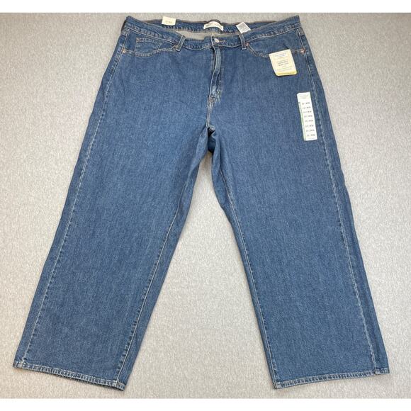 Levi's Denim - Levis Jeans Women 22 (W36) Blue Cotton Blend Stretch Mid-Rise Wide‎ Leg NWT